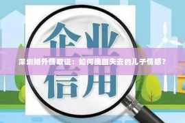 深圳婚外情取证：如何挽回失去的儿子情感？