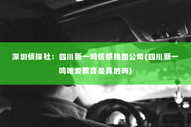 深圳侦探社：四川新一鸣情感挽回公司(四川新一鸣唯爱教育是真的吗)