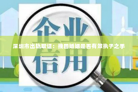 深圳市出轨取证：挽回婚姻是否有效执子之手