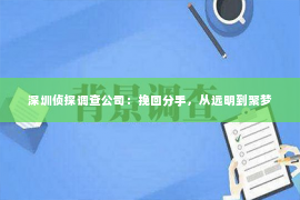 深圳侦探调查公司：挽回分手，从远明到聚梦