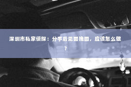 深圳市私家侦探：分手后见面挽回，应该怎么做？